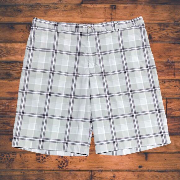 Nike Golf Dri-Fit Shorts Men's 40 x 12" Plaid Performance Stretch Lightweight - Picture 1 of 15